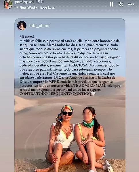 Mensaje de la hija de Pamela