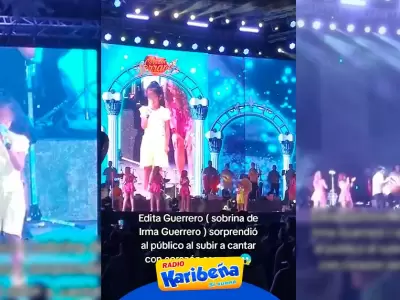 Pequea Edita Guerrero cant junto a Corazn Serrano