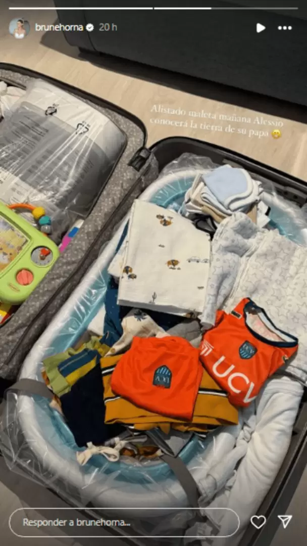 Brunella Horna muestra la maleta de su beb. (Foto: Instagram)