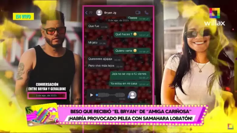 Chats comprometedores de Bryan Torres y Geraldine. (Foto: Captura de pantalla)