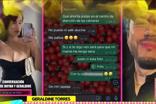 Chats comprometedores de Bryan Torres y Geraldine. (Foto: Captura de pantalla)