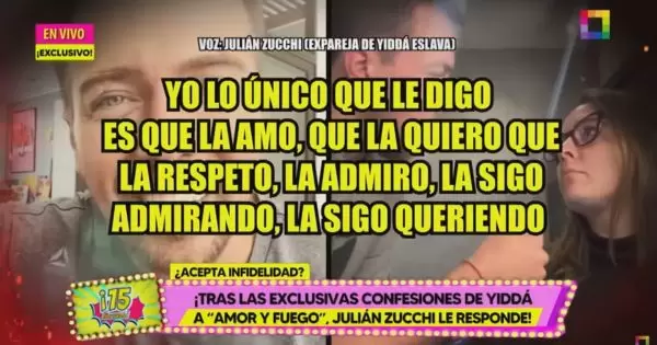 Julin Zucchi dice que ama a Yidd Eslava. (Foto: Amor y Fuego)