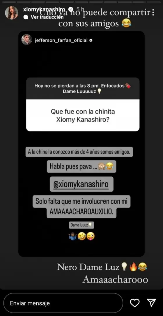 Historia de Xiomy Kanashiro. (Foto: Instagram)