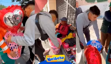 Chechito entrega canastas a mamitas trabajadoras