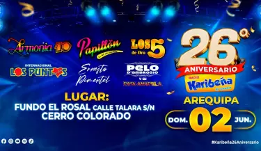 Karibea Arequipa celebra su 26 aniversario