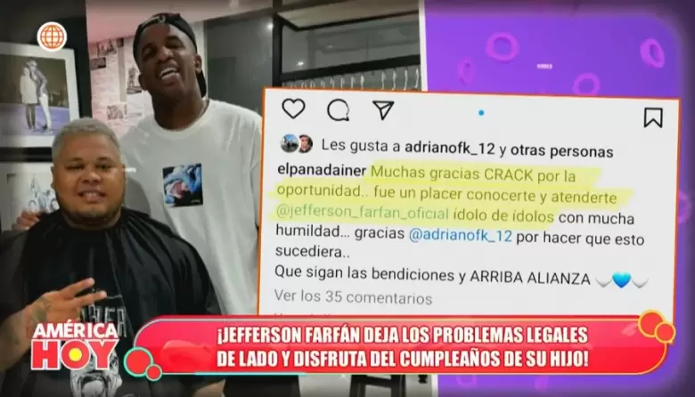 Jefferson Farfn y su hijo comparten juntos