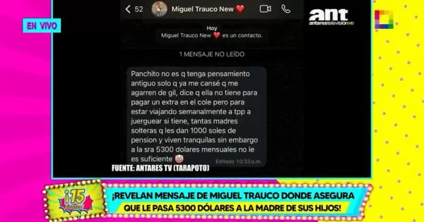 Miguel Trauco responde a la madre de sus hijos. (Willax TV)