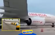 Conmocin en Pisco! Avin de Iberia choc contra poste de luz en aeropuerto