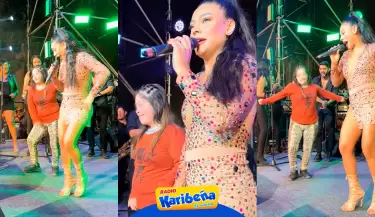 Cielo torres y nia bailando en su concierto