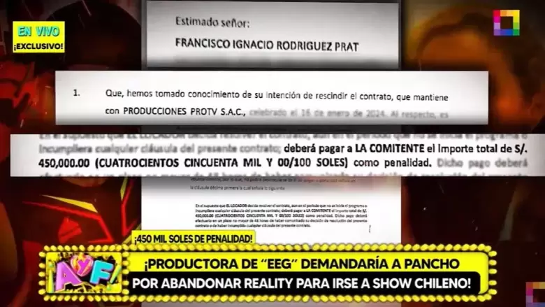 Pancho Rodrguez recibe carta notarial de "Esto es Guerra". (Willax TV)