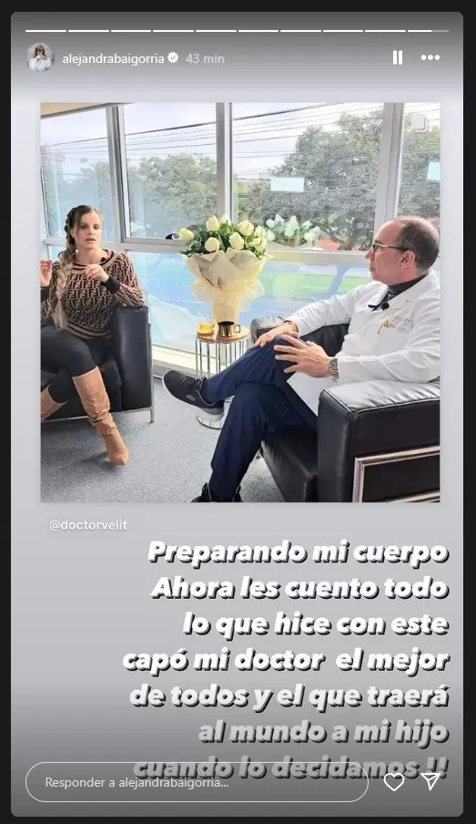 Alejandra Baigorria muestra al doctor para su futuro beb. (Instagram)