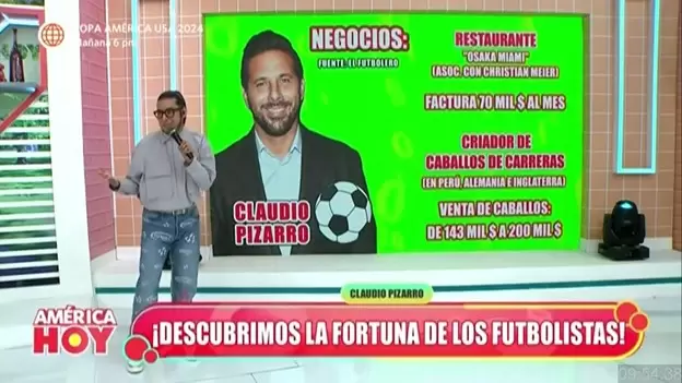 Claudio Pizarro y lo que gana por sus negocios. (Amrica Televisin)