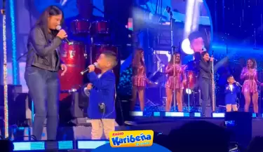 Nickol Sinchi y su hijo en concierto de Corazn Serrano