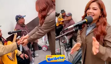 Estrella Torres canta en las calles de Lima