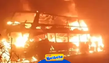 Bus interprovincial se incendia en Pasamayo