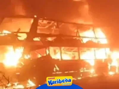 Bus interprovincial se incendia en Pasamayo