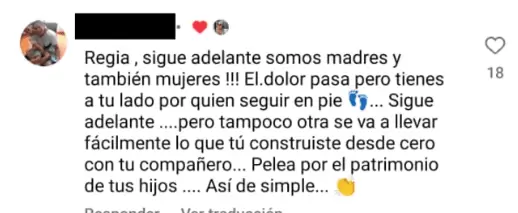 Comentario de usuario en redes