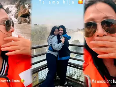 Tula Rodrguez llora tras  visitar las Cataratas de Iguaz