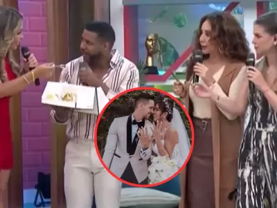 Melissa Paredes enva torta de bodas a Edson Dvila