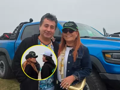 Magaly Medina se 'enfrenta' a Alfredo Zambrano en Paracas.