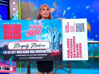 Jorge Luna y Ricardo Mendoza le hacen regalo a Magaly Medina