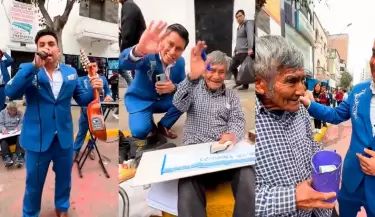 Orquesta Candela ayuda a abuelito en Gamarra