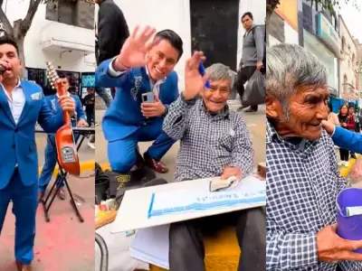 Orquesta Candela ayuda a abuelito en Gamarra