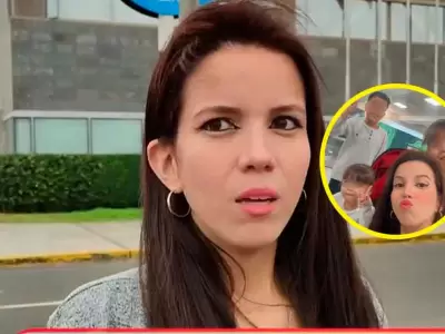 Greissy Ortega lleg al Per al lado de sus hijos