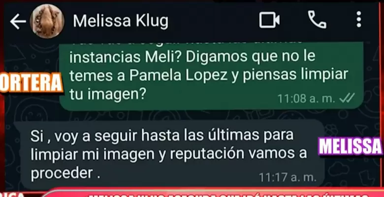 Melissa Klug proceder contra Pamela Lpez