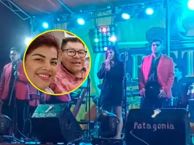 Esposa de Dilbert Aguilar se quiebra en concierto