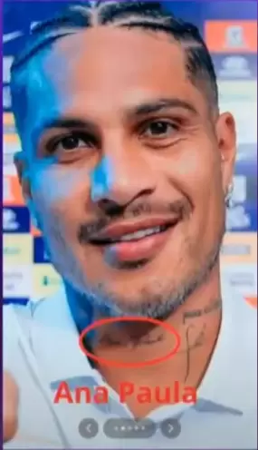 Tatuaje de Paolo Guerrero de 'Ana Paula'