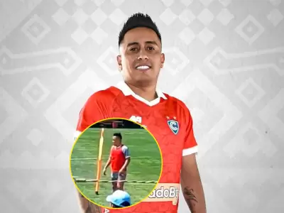 Christian Cueva vuelve a entrenar en Cienciano, pero sorprende con su apariencia.