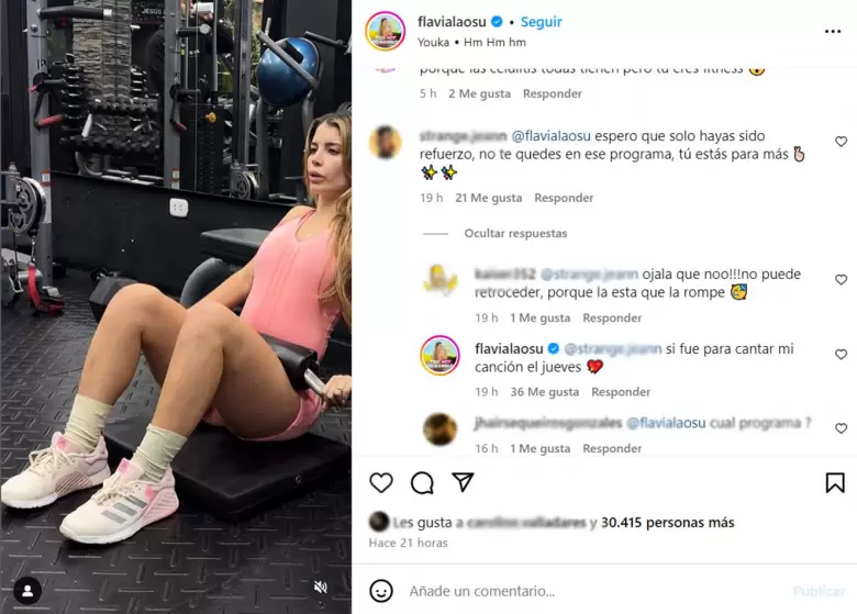 Flavia Laos revela hasta cundo se queda en EEG. (Instagram)