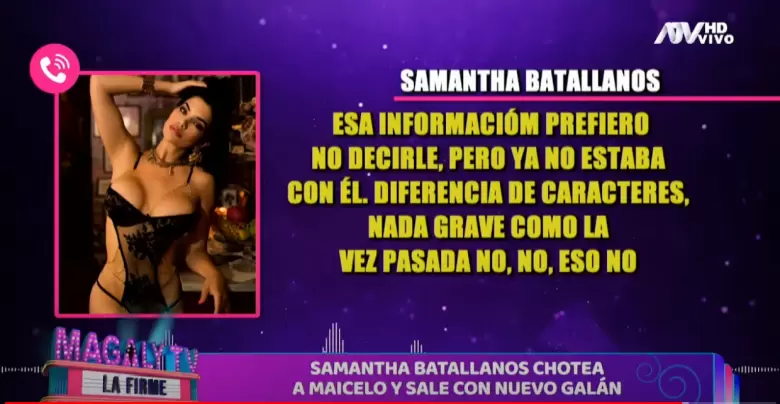 Samantha Batallanos pone fin a su relacin con Jonathan Maicelo