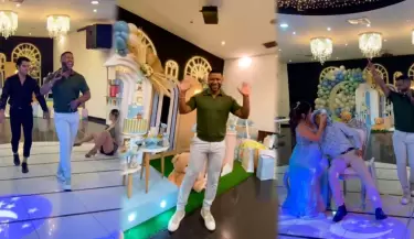 Edson Dvila se luce como animador en baby shower