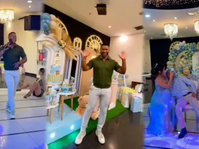 Edson Dvila se luce como animador en baby shower