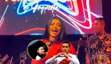 Pamela Franco pasea en la camioneta de Christian Cueva y habla de l en concierto.