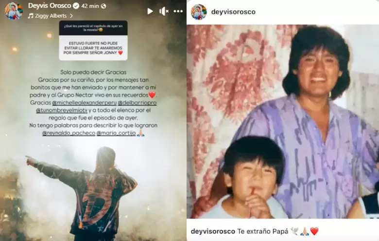 Publicaciones de Deyvis Orosco en sus redes sociales