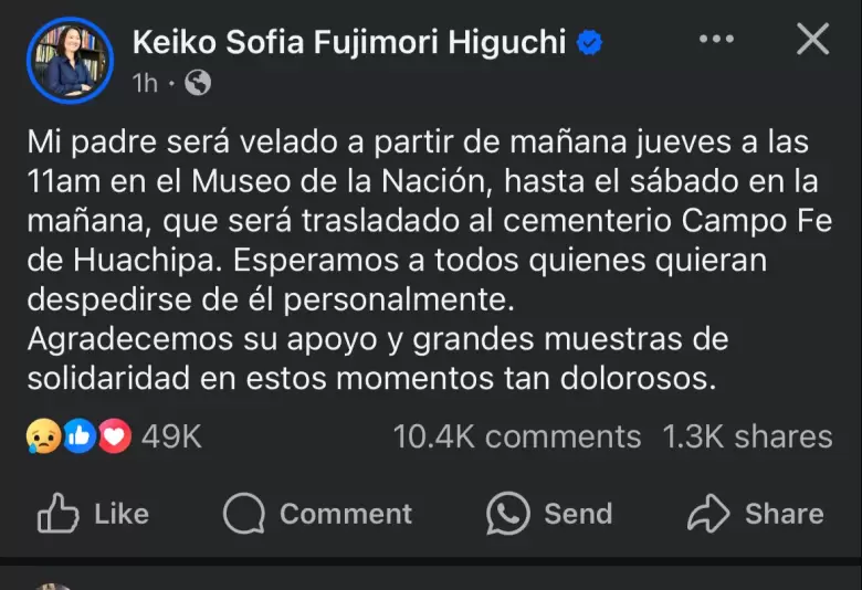 Entierro de Alberto Fujimori