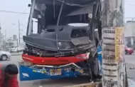 Terrible! Choque de dos buses interprovinciales genera caos en La Victoria