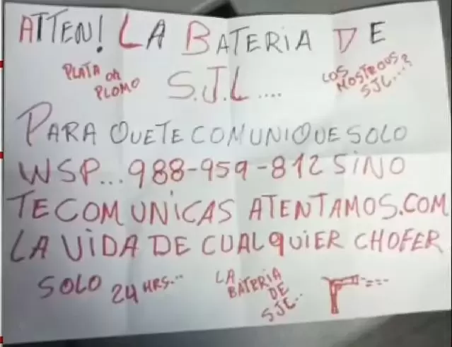 Extorsionan empresas de transportes