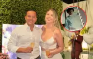 En la base 4! Brunella Horna sorprende a Richard Acua con romntico pastel por su cumpleaos