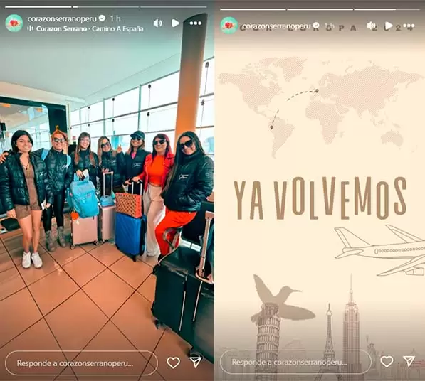 Las chicas de Corazn Serrano en el aeropuerto rumbo a Europa