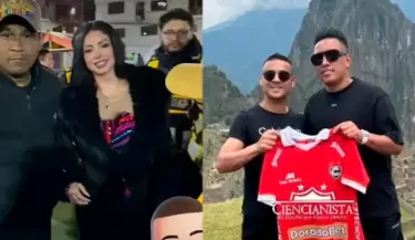 Christian Cueva y Pamela Franco coinciden en Machu Picchu