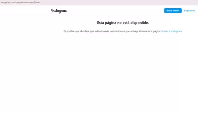 Cuenta de Pamela Franco apareca como eliminada. (Captura de pantalla)