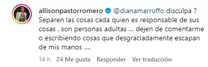 Allison Pastor defiende a su hermano