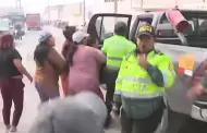 Policas y ciudadanos se enfrentan en Jicamarca en medio del paro de transportistas: Hay varios detenidos