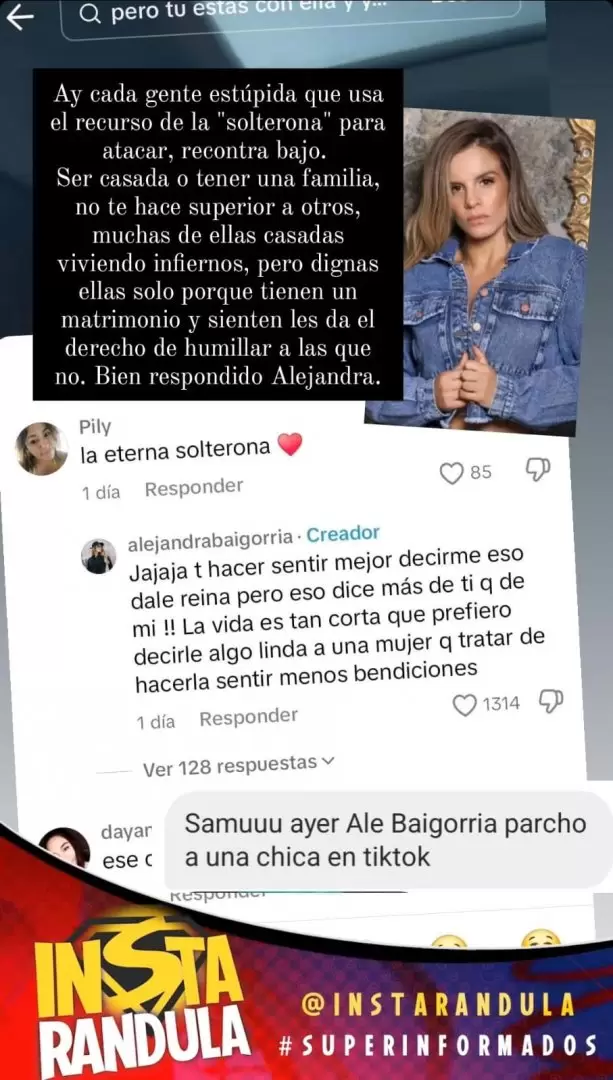 Alejandra Baigorria parcha a usuaria en redes