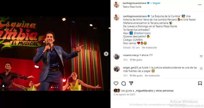 Santiago Surez cierra sus comentarios en Instagram