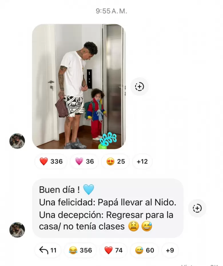 Paolo Guerrero lleva a su hijo al nido